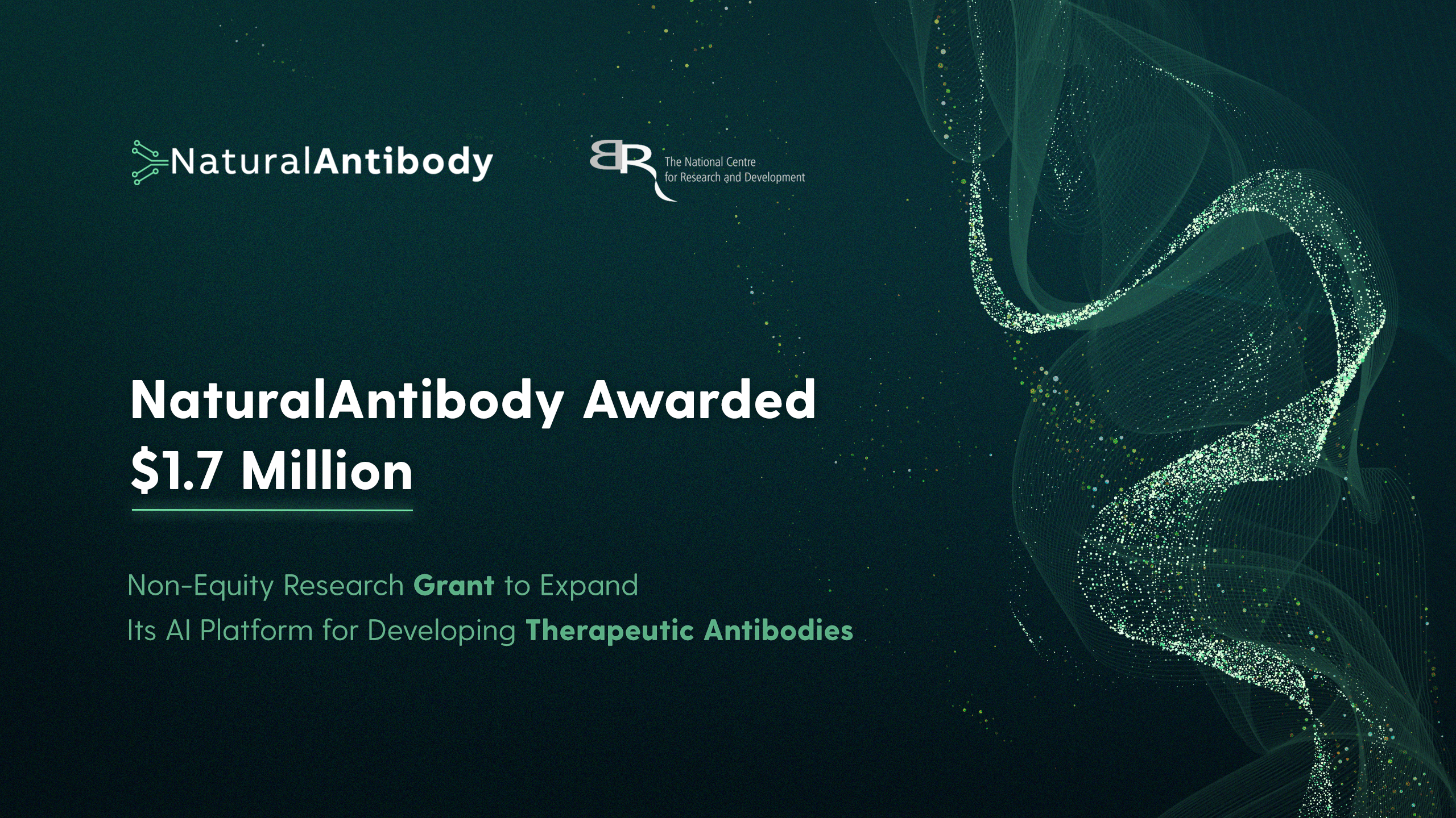 NaturalAntibody Awarded $1.7 Million Non-Equity Research Grant to Expand Its AI Platform for Developing Therapeutic Antibodies