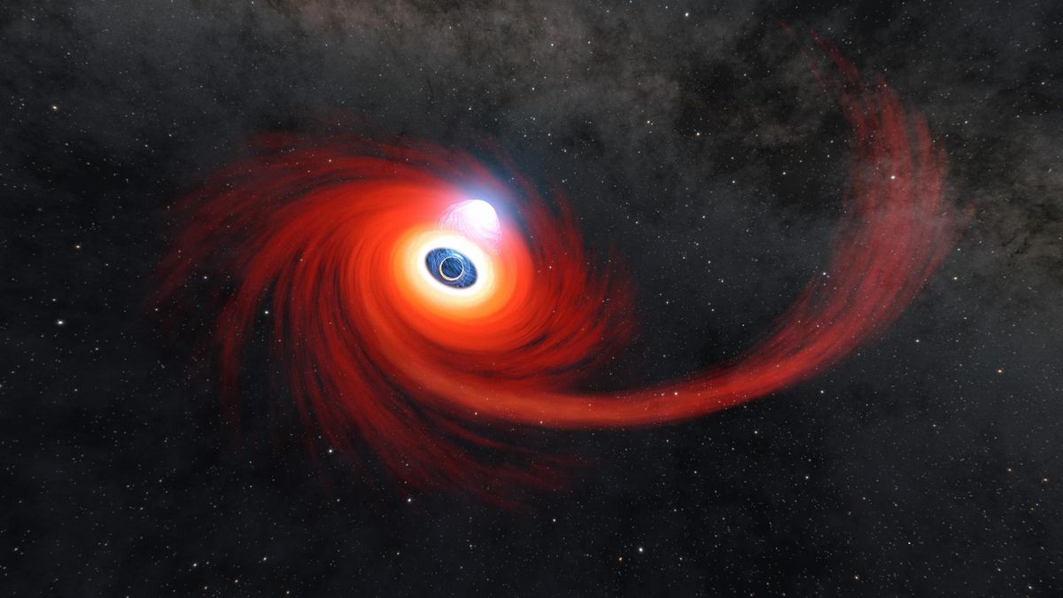 Illustrazione NASA di un buco nero che distrugge una stella