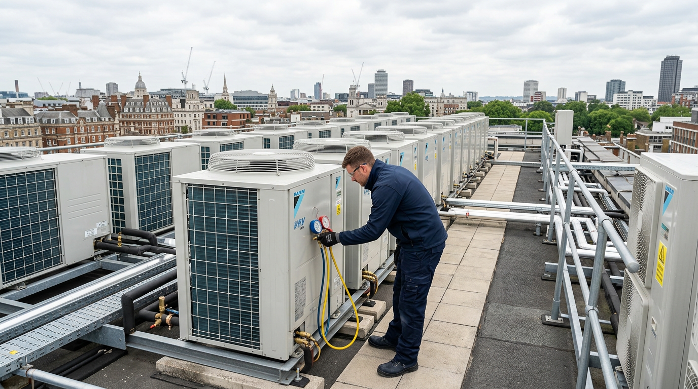 What actually happens during a commercial AC service visit?