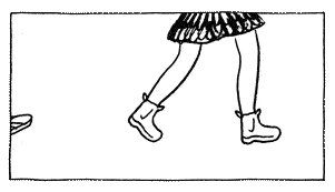 Animated illustration of people walking with only their legs visible and a range of outfits and shoes creating playful motion graphic.