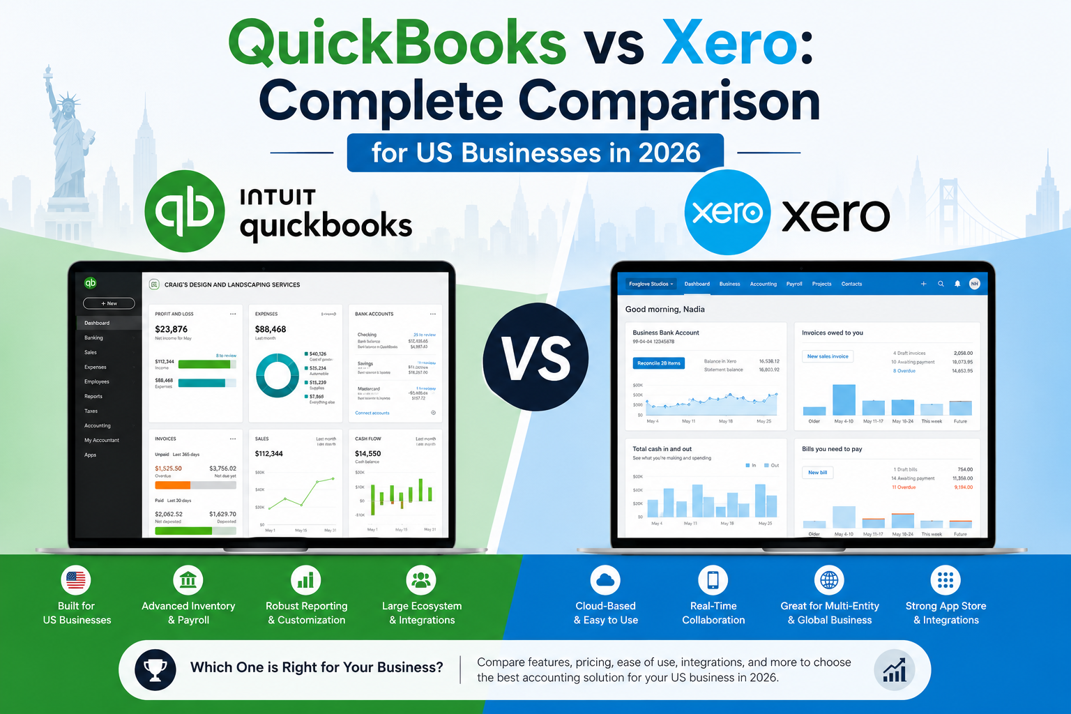 QuickBooks vs Xero Comparison