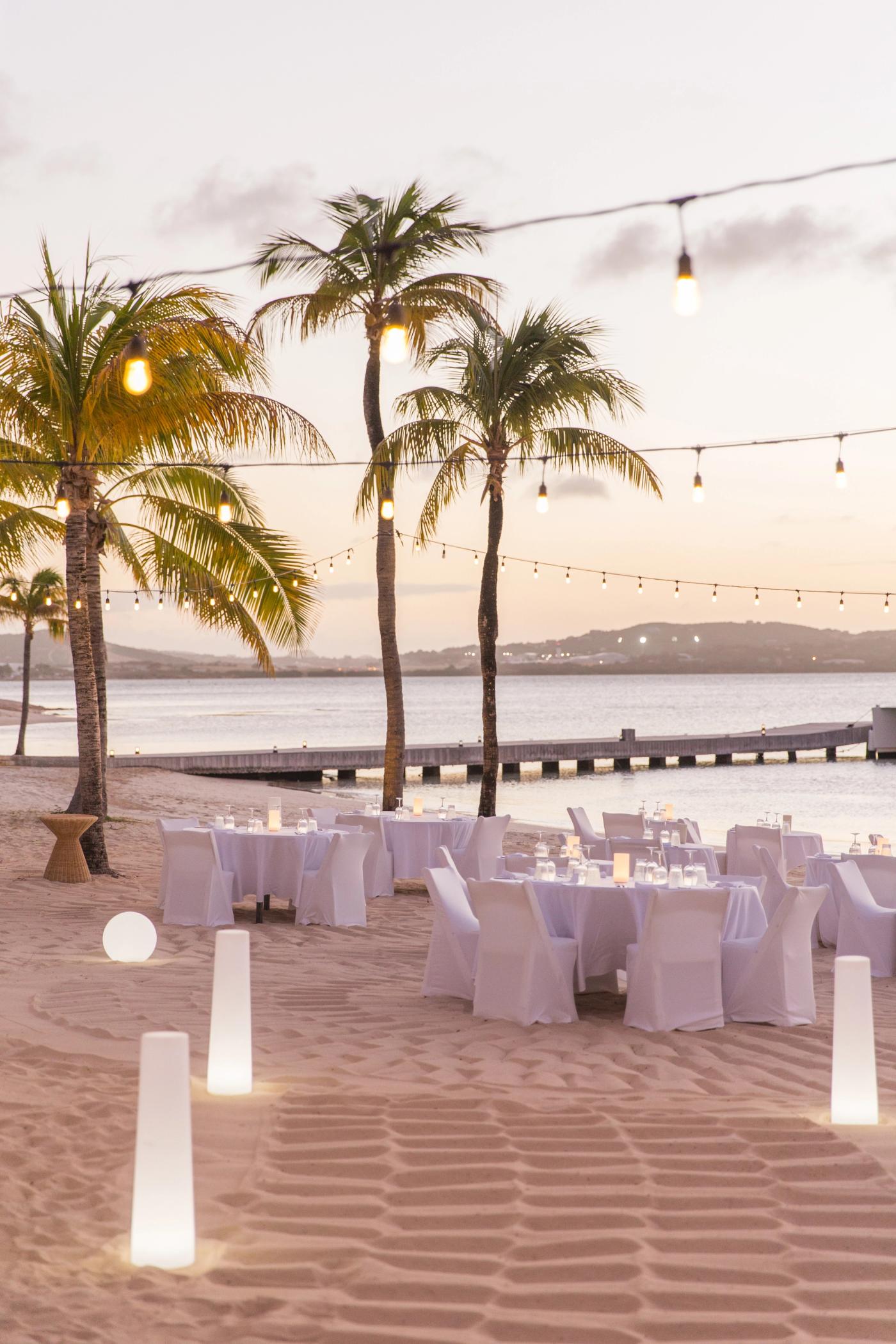 Jumby Bay Beach Wedding Reception