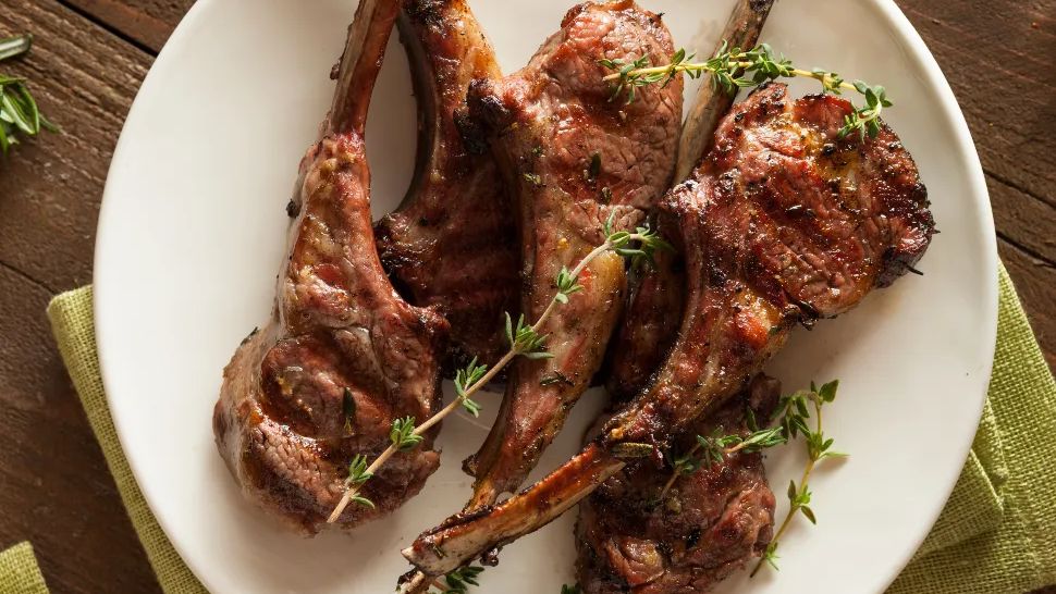 Grass Fed Lamb Chops on a Plate