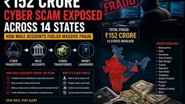 ₹152 Crore Cyber Scam Exposed Across 14 States – How Mule Accounts Fueled Massive Fraud