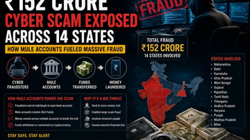 ₹152 Crore Cyber Scam Exposed Across 14 States – How Mule Accounts Fueled Massive Fraud