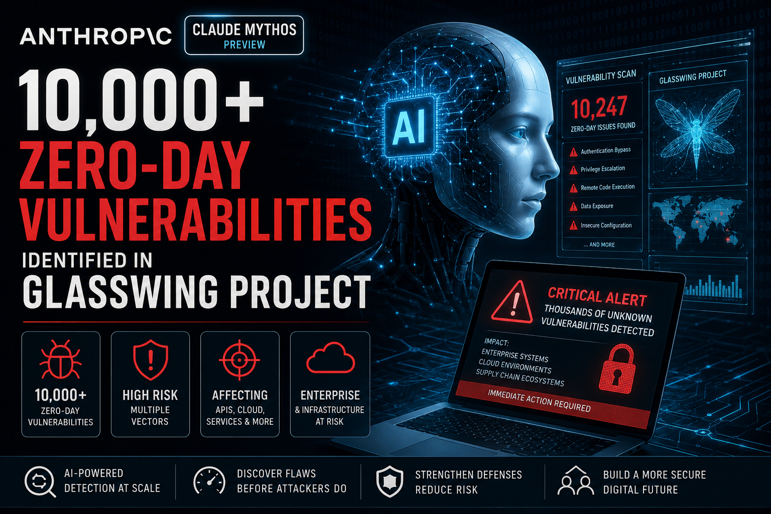 10,000+ Zero-Day Vulnerabilities Identified by Anthropic Claude Mythos in Glasswing Project