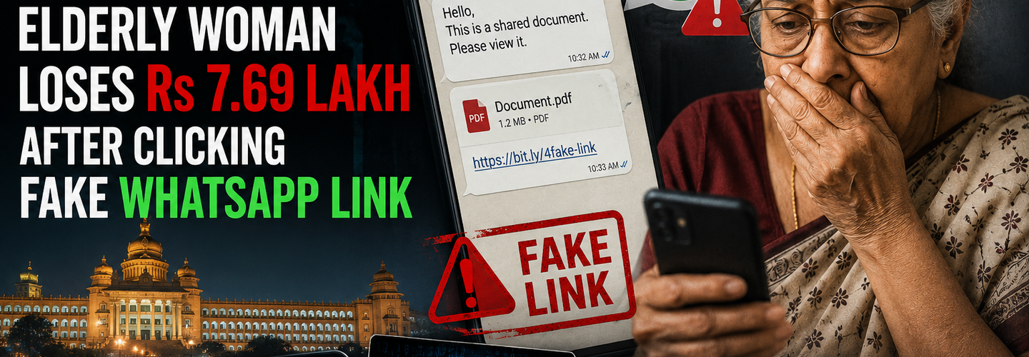 Cyber Fraud in Bengaluru: Elderly Woman Loses Rs 7.69 Lakh After Clicking Fake WhatsApp Link