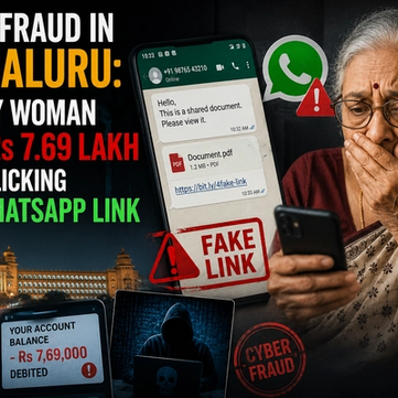Cyber Fraud in Bengaluru: Elderly Woman Loses Rs 7.69 Lakh After Clicking Fake WhatsApp Link