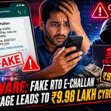 Beware: Fake RTO E-Challan Message Leads to ₹9.98 Lakh Cyber Fraud | The Complete Cybersecurity Awareness Guide