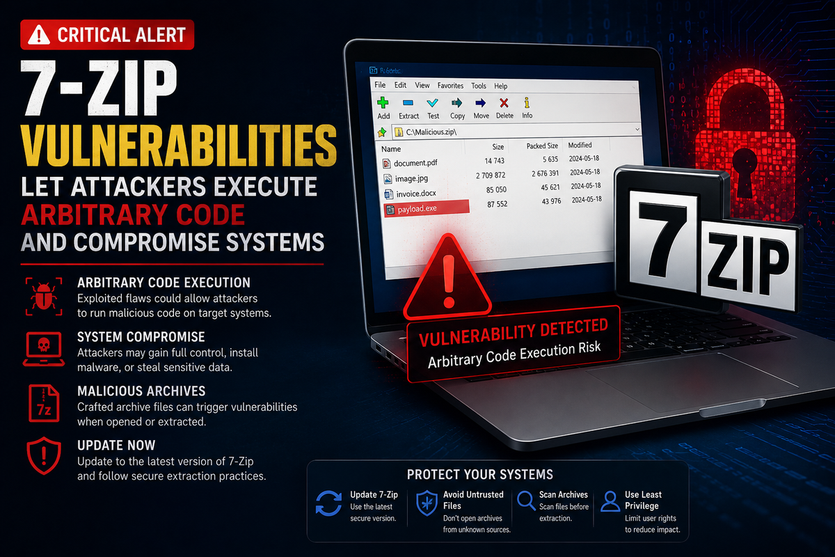 Critical 7-Zip Vulnerabilities Could Allow Arbitrary Code Execution on Windows Systems