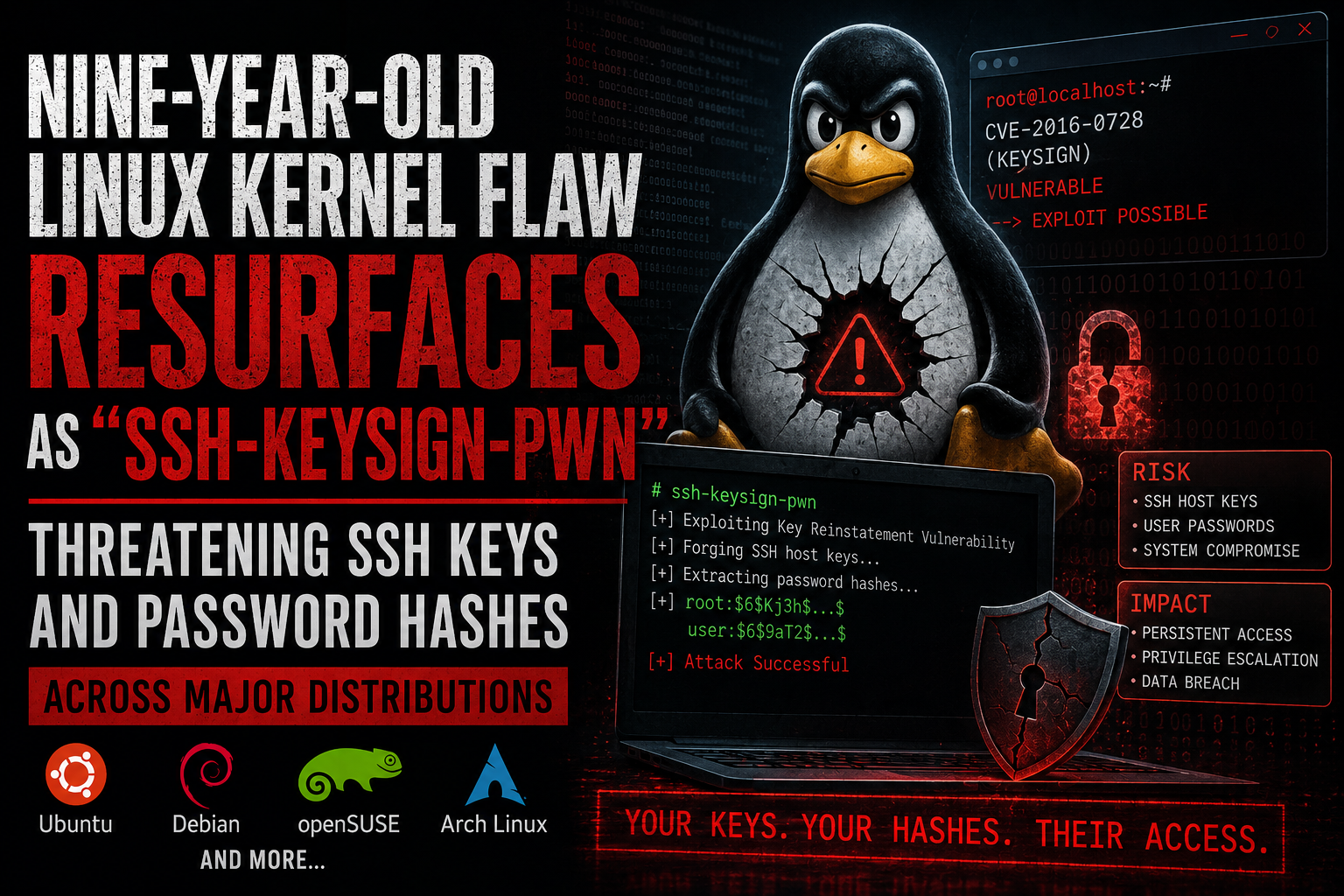 Nine-Year-Old Linux Kernel Flaw Resurfaces as "ssh-keysign-pwn" — Threatening SSH Keys and Password Hashes Across Major Distributions