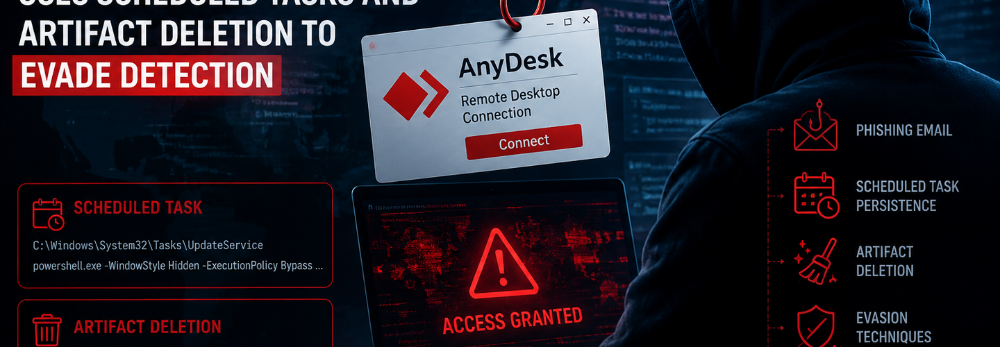Security Alert: New AnyDesk Phishing Attack Uses Scheduled Tasks and Artifact Deletion to Evade Detection