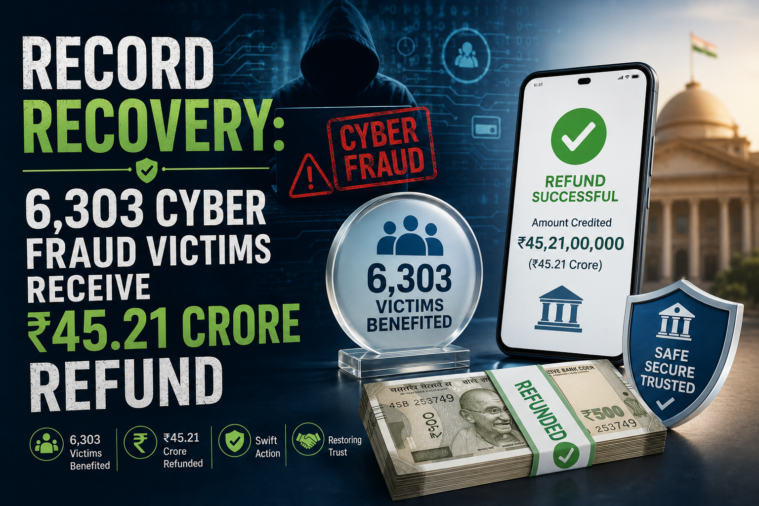 Record Recovery: 6,303 Cyber Fraud Victims Receive ₹45.21 Crore Refund