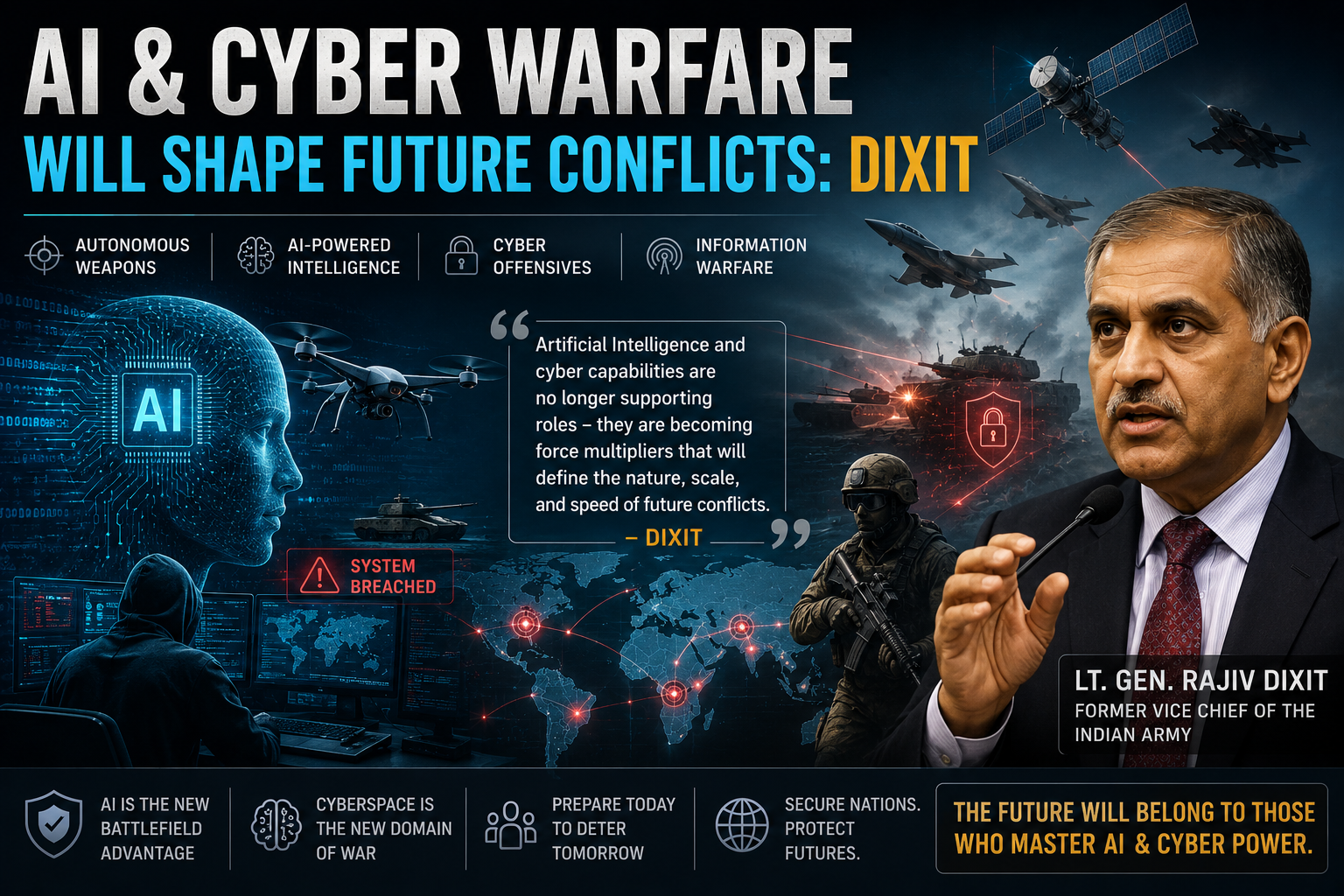 AI & Cyber Warfare Will Shape Future Conflicts: Dixit