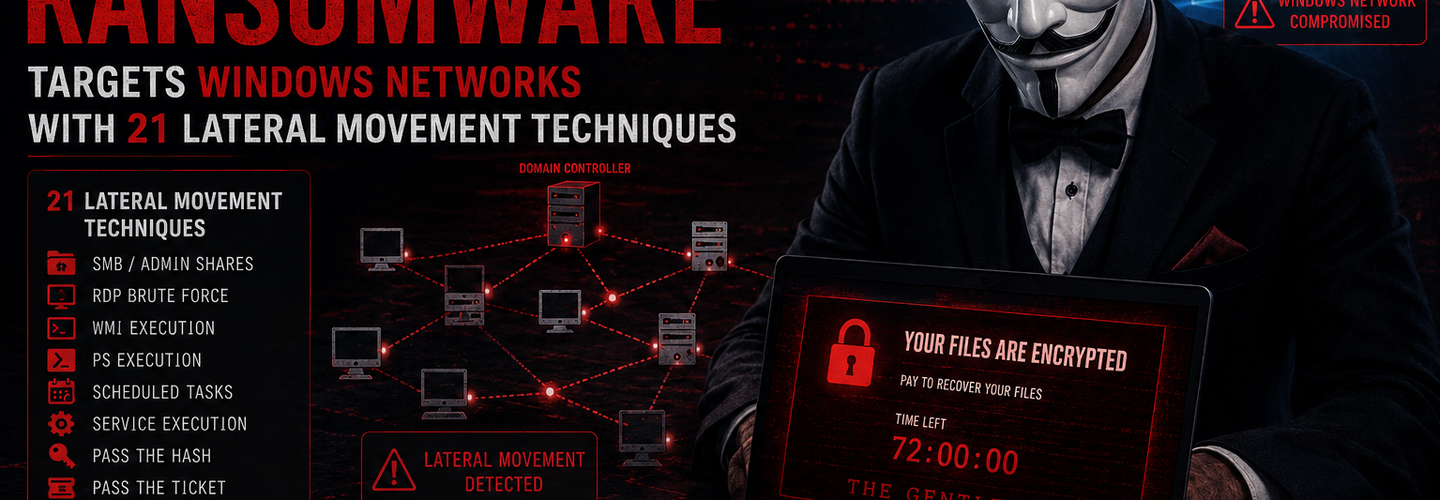 The Gentlemen Ransomware Targets Windows Networks with 21 Lateral Movement Techniques