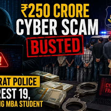 ₹250 Crore Cyber Scam Busted: Gujarat Police Arrest 19, Including MBA Student