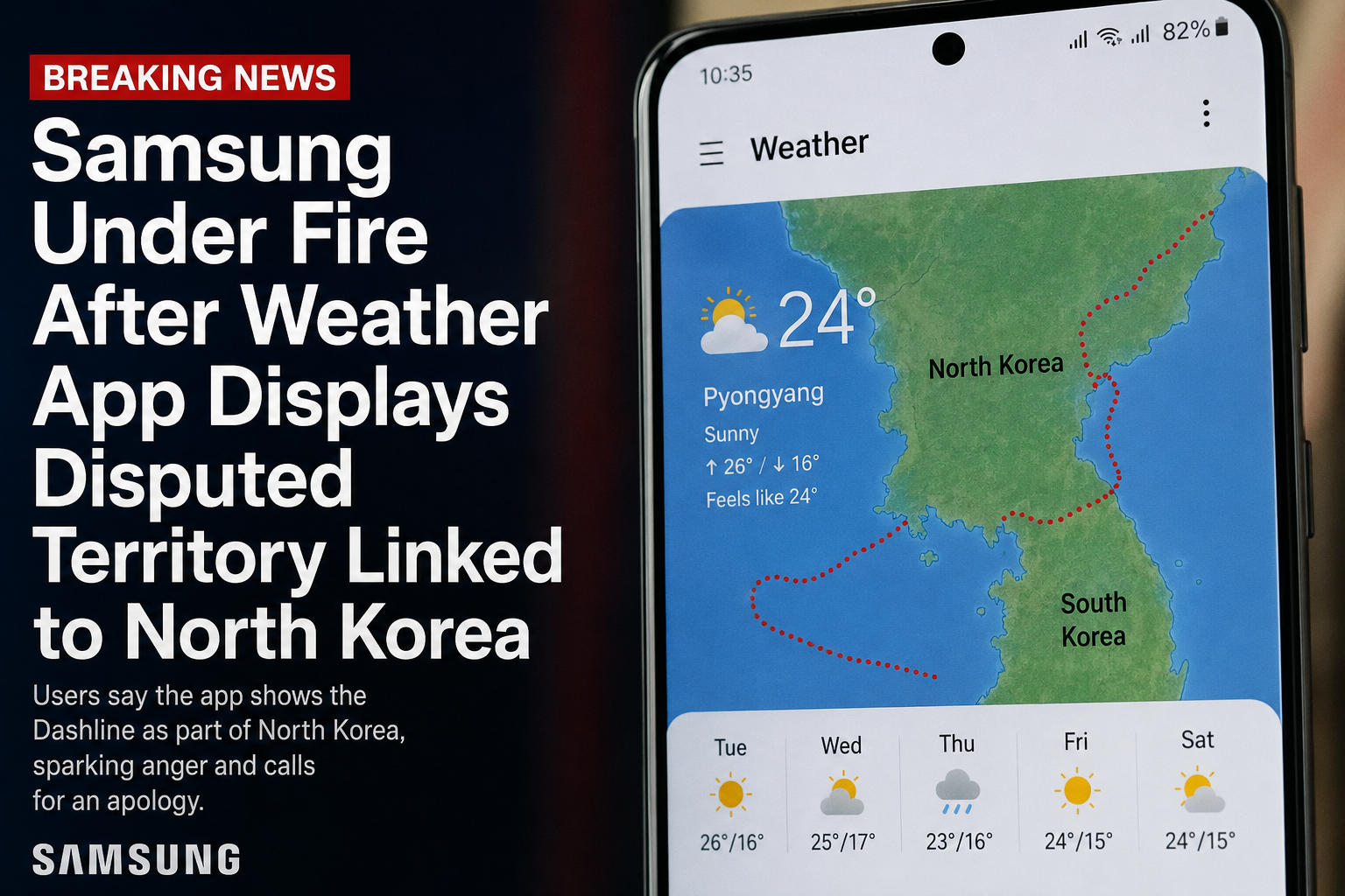 Samsung Weather App Sparks Controversy Over North Korea Territory Labeling