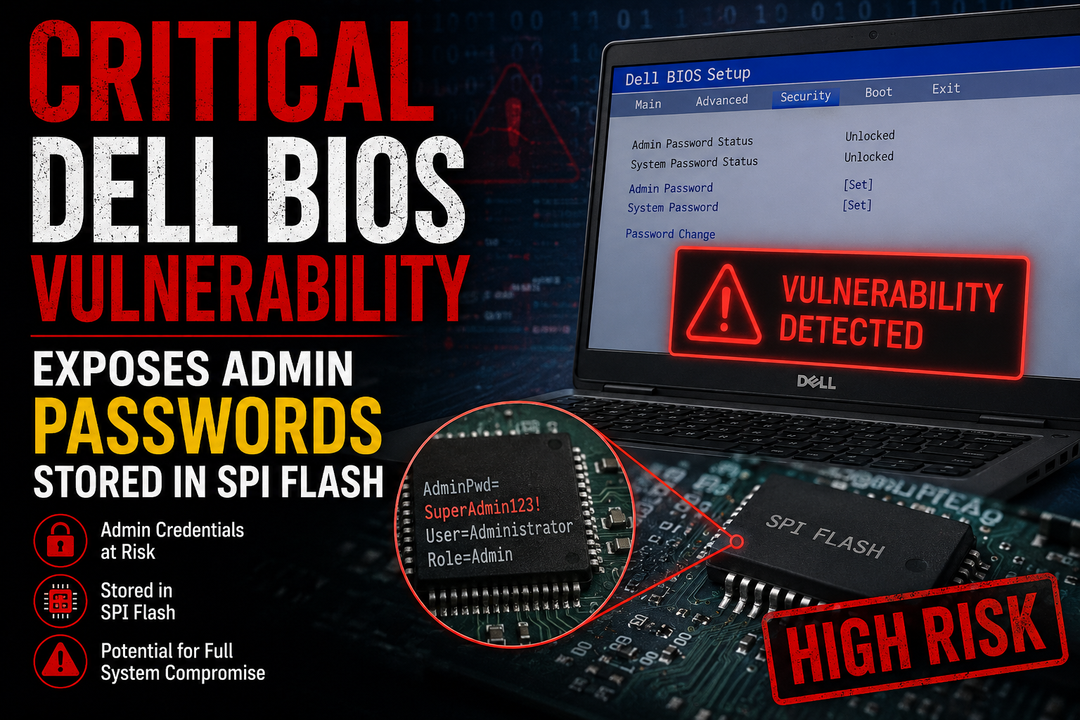 Critical Dell BIOS Vulnerability Exposes Admin Passwords Stored in SPI Flash