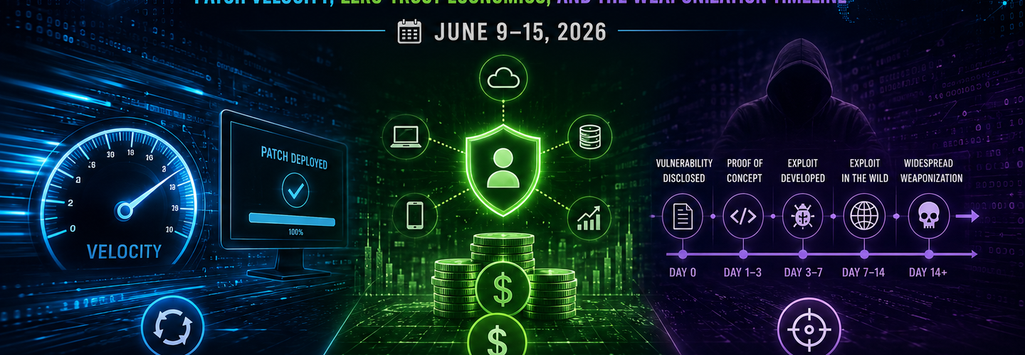 This Week in Cybersecurity Concepts: Patch Velocity, Zero-Trust Economics, and the Weaponization Timeline (June 9-15, 2026)