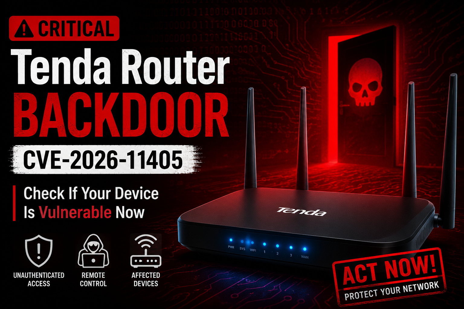 Critical Tenda Router Backdoor (CVE-2026-11405): Check If Your Device Is Vulnerable Now