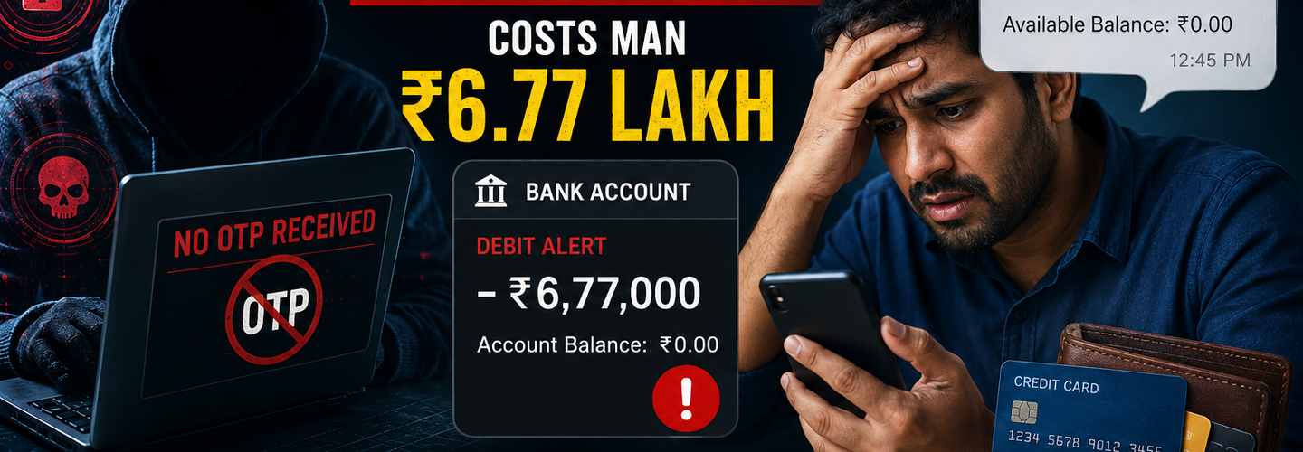Cyber Fraud Without OTP Costs Man ₹6.77 Lakh