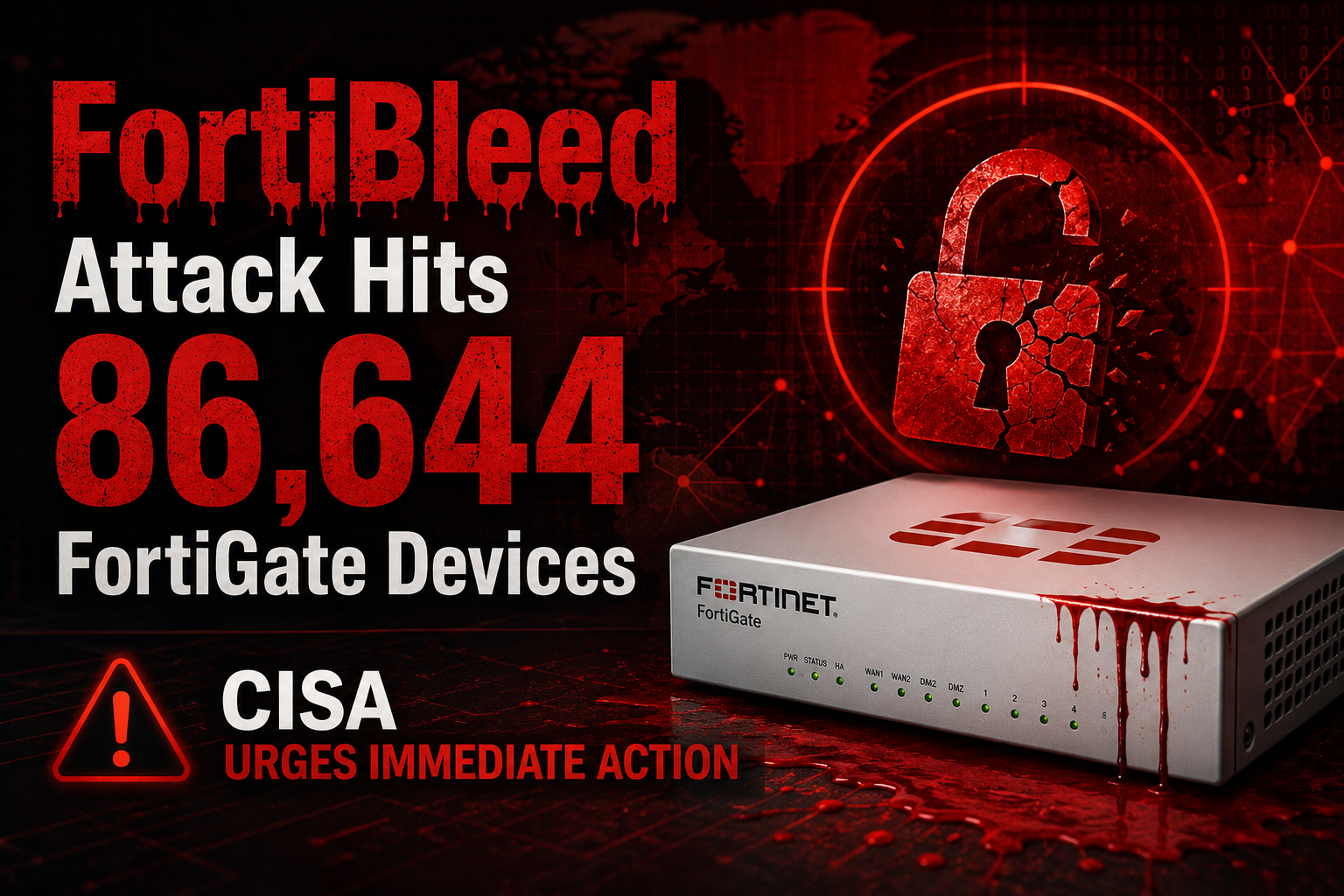 FortiBleed Attack Hits 86,644 FortiGate Devices, CISA Urges Immediate Action