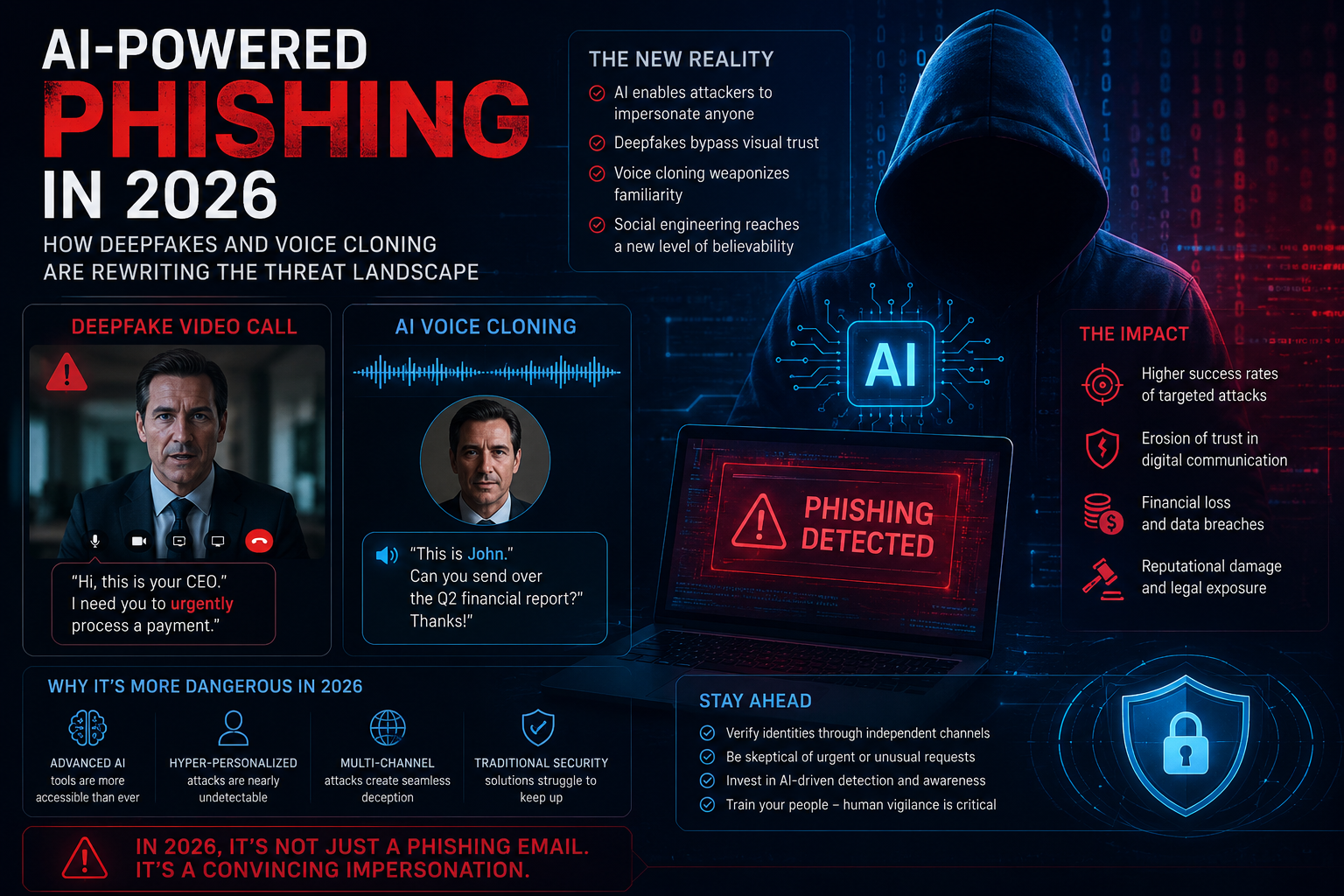 AI-Powered Phishing 2026: Deepfakes, Voice Cloning & How to Defend Your Organization