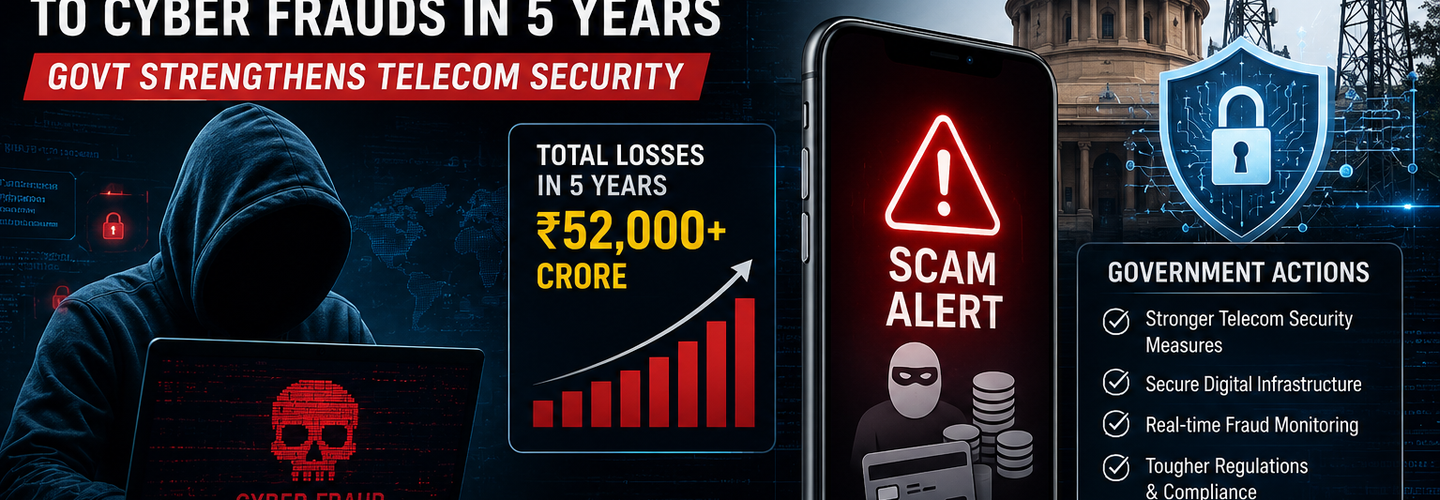 India Lost ₹52,000 Crore to Cyber Frauds in 5 Years – Govt Tightens Telecom Security