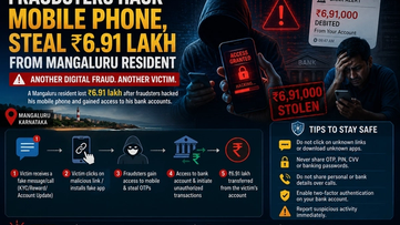 Fraudsters Hack Mobile Phone, Steal ₹6.91 Lakh From Mangaluru Resident