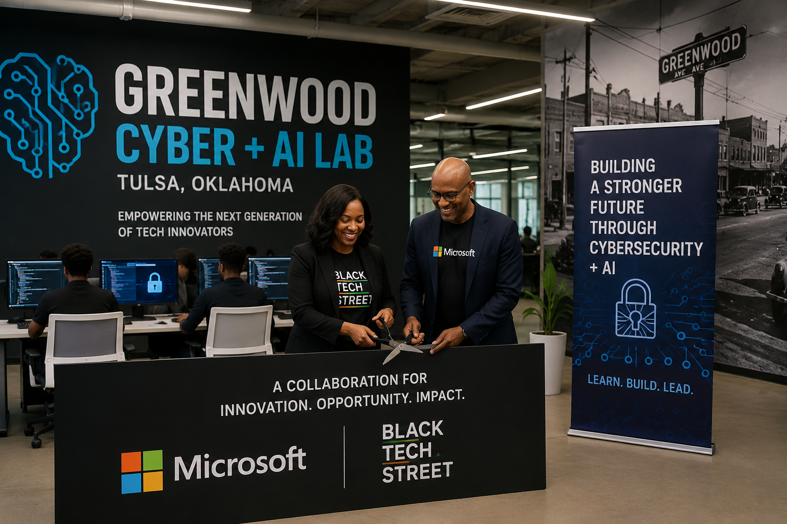 Greenwood Cyber + AI Lab Opens in Tulsa Through Microsoft and Black Tech Street Collaboration