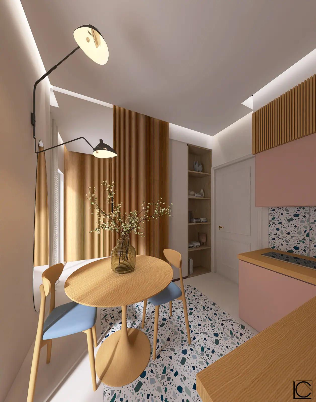 Casa con cucina rosa — vista 01