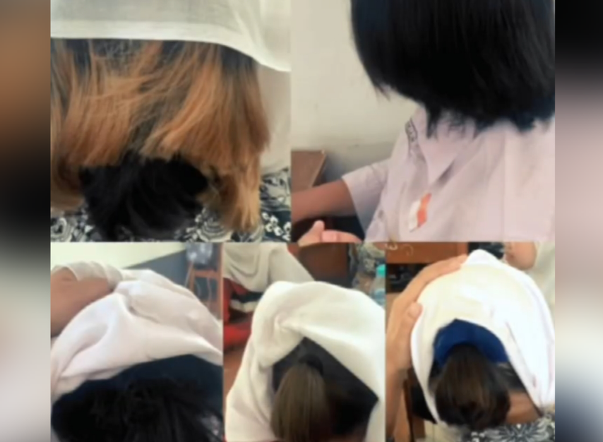 Viral! Sekelompok Siswi di Garut Dipotong Rambut Secara Paksa Oleh Guru BK Hingga Menangis