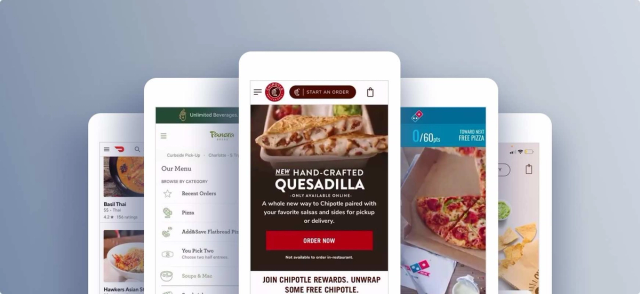 UX examples data-based driven for takeaway services
