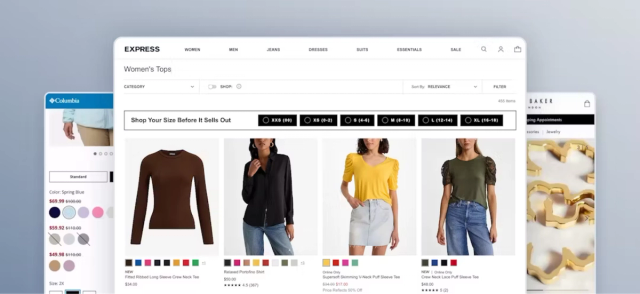 Ecommerce product page UX research screenshot for apparel sites