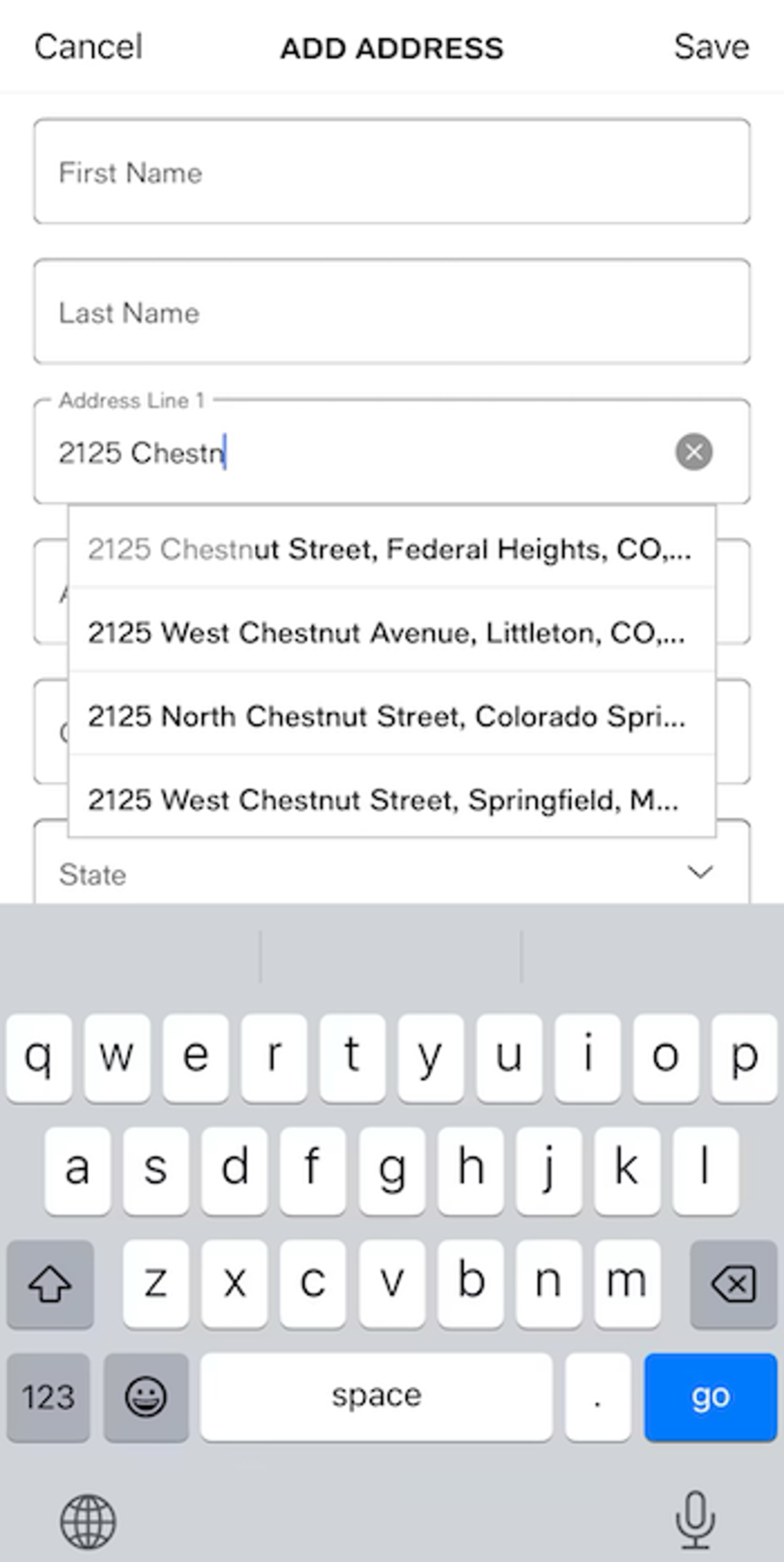 Address auto lookup on the Macy's checkout