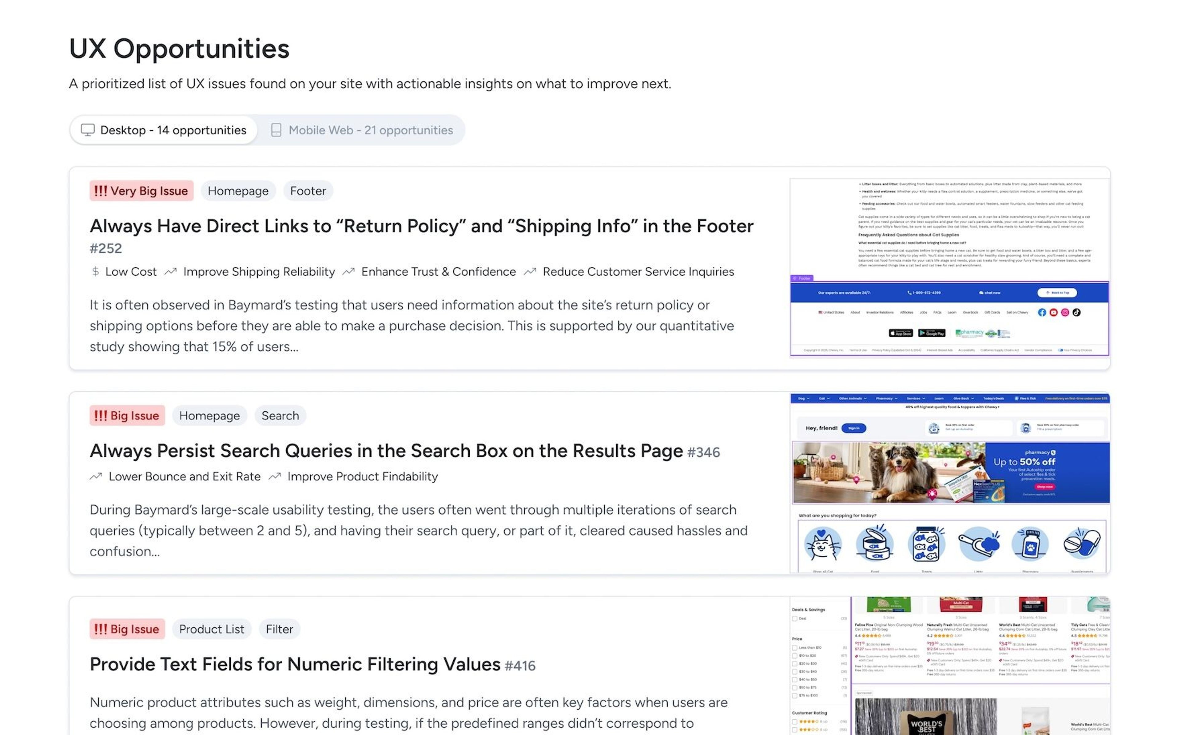 UX Opportunities provided by UX-Ray 2.0