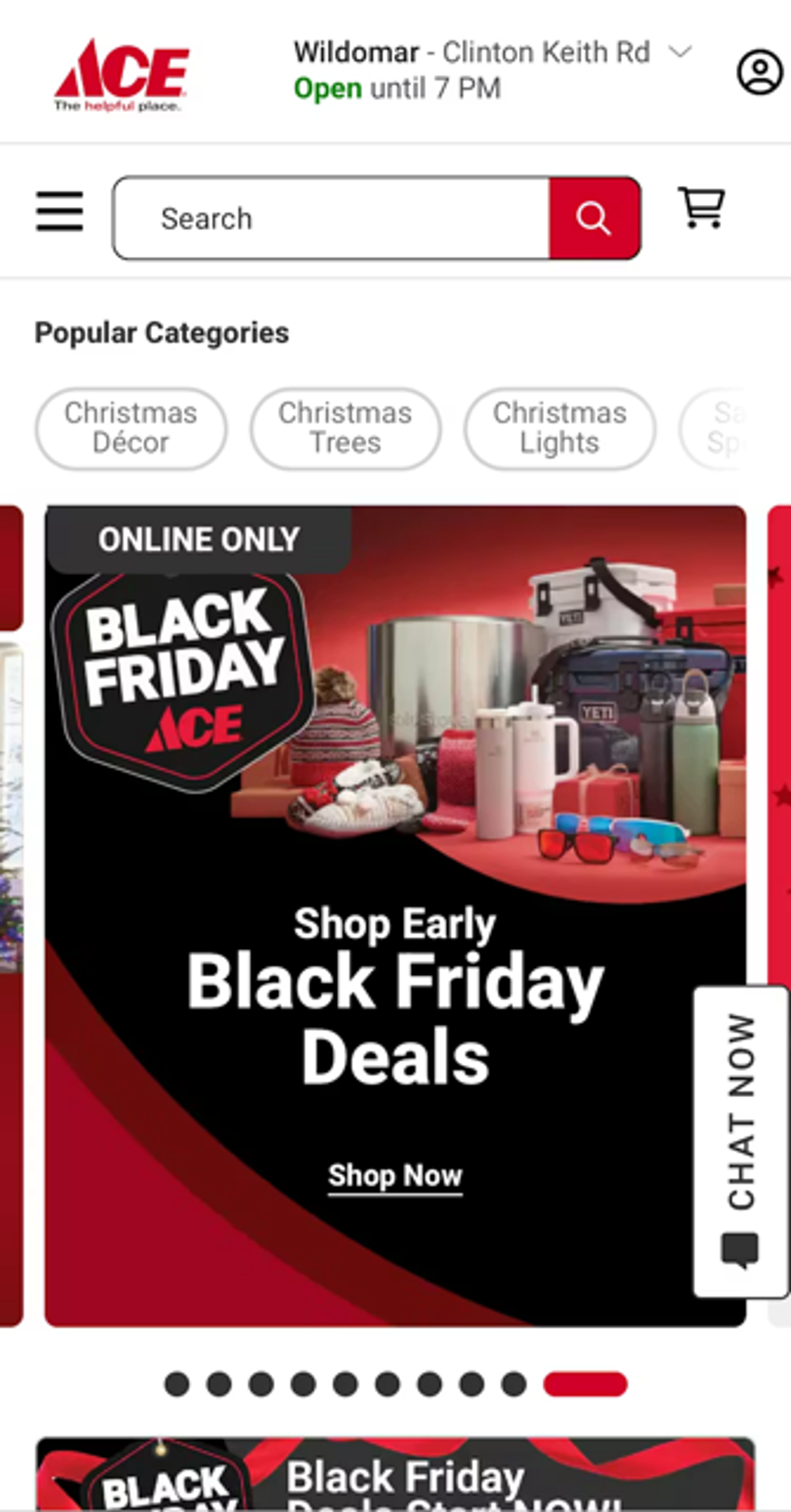 Carousel on the Ace Hardware mobile website