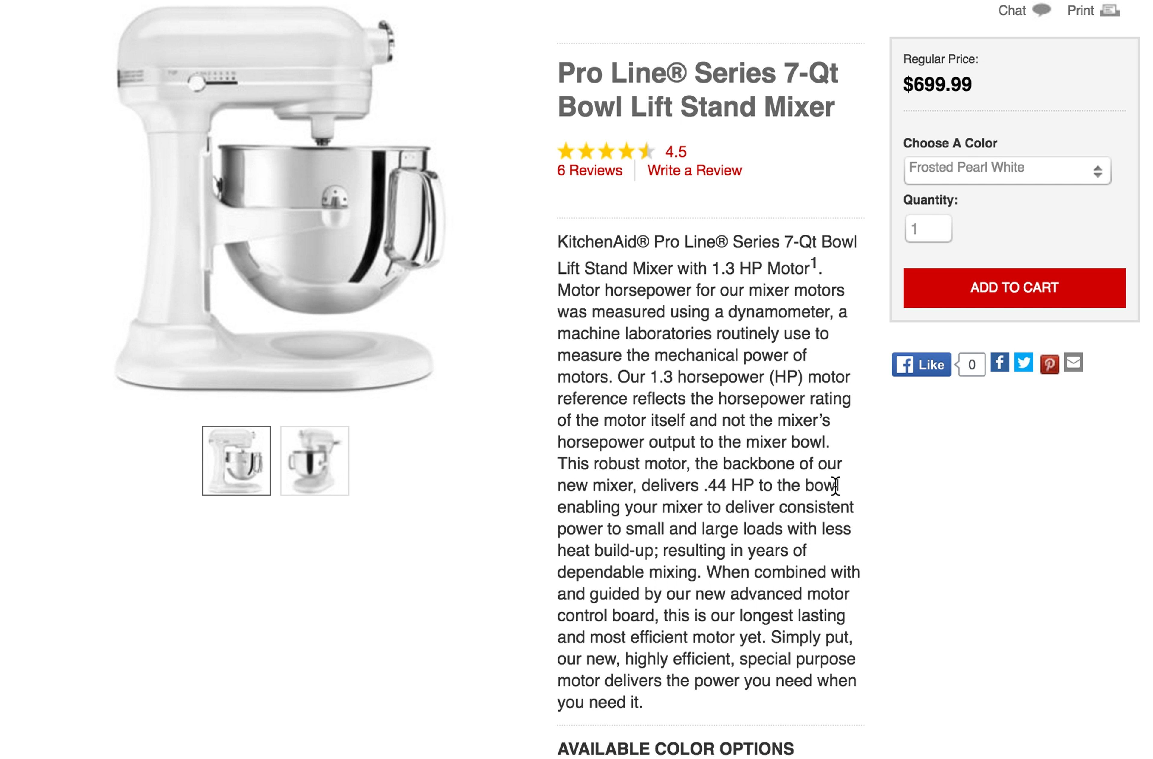 Blender product page with description on the KitchenAid website