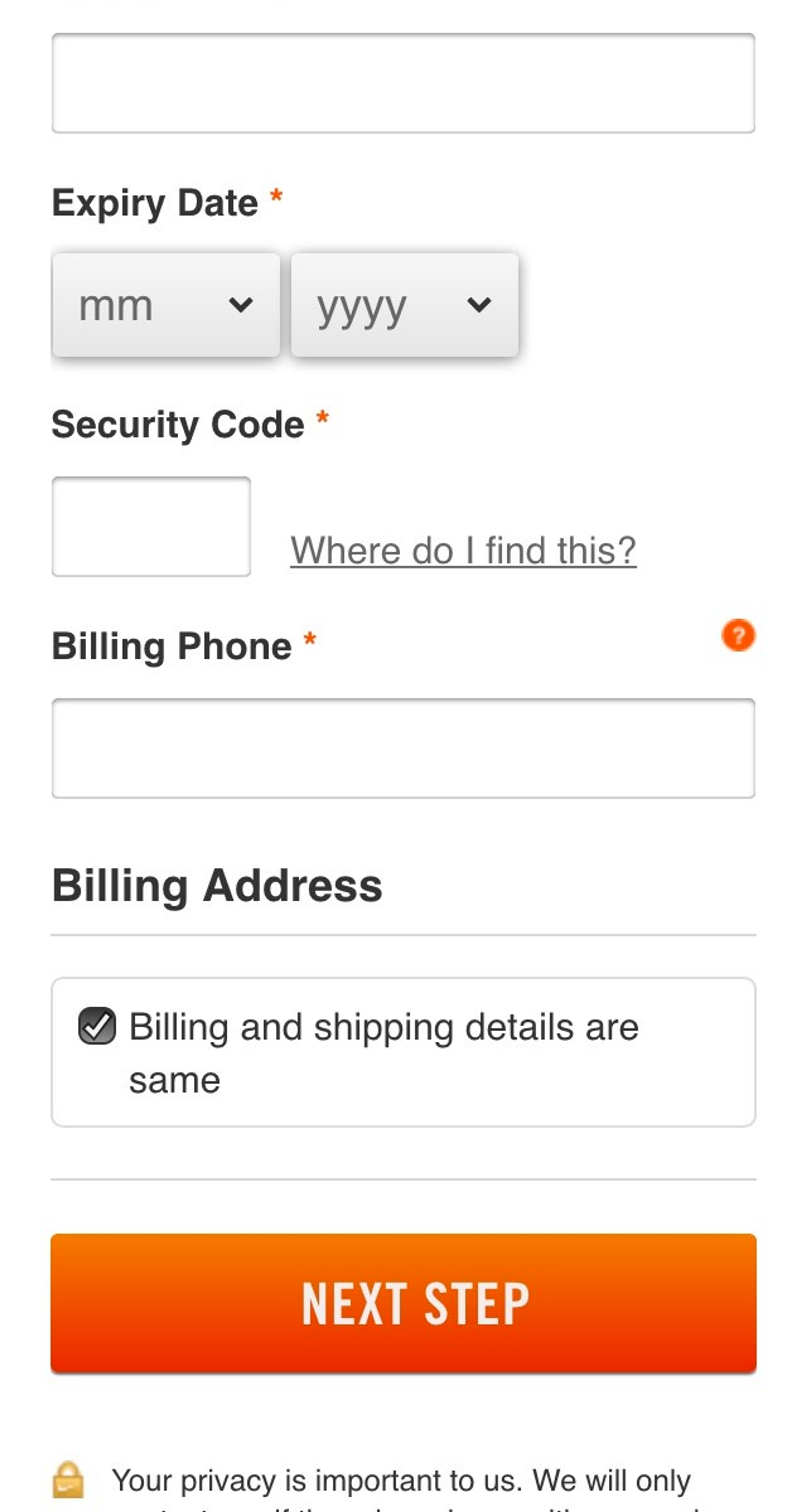 Checkout form on Nike's website showing fields for Billing Phone and Billing Address