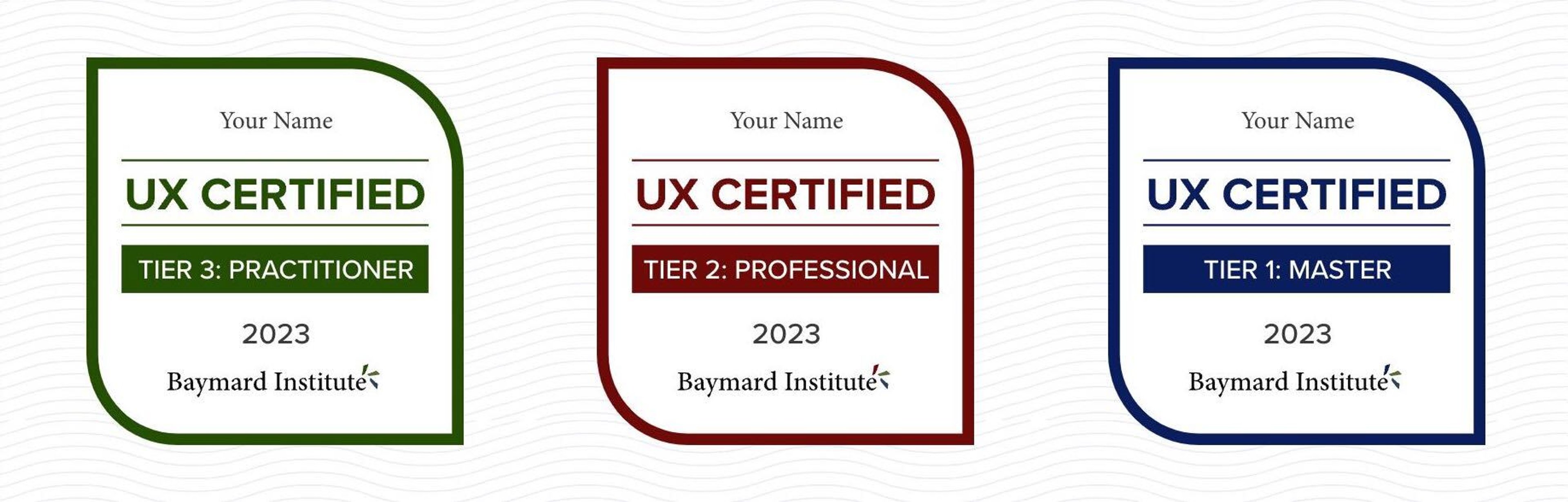 UX Certified badges by Baymard