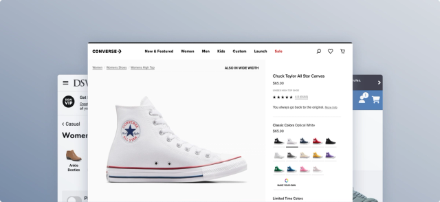 Ecommerce category browsing interface example for footwear
