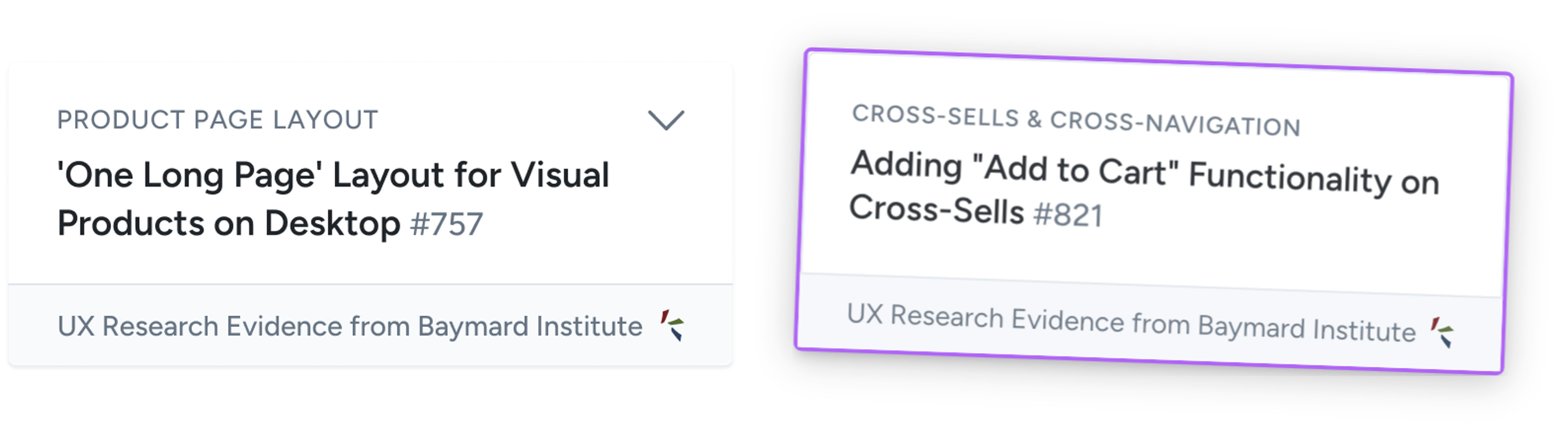 Two UX Best Practice Cards with one being dragged in a Figma design