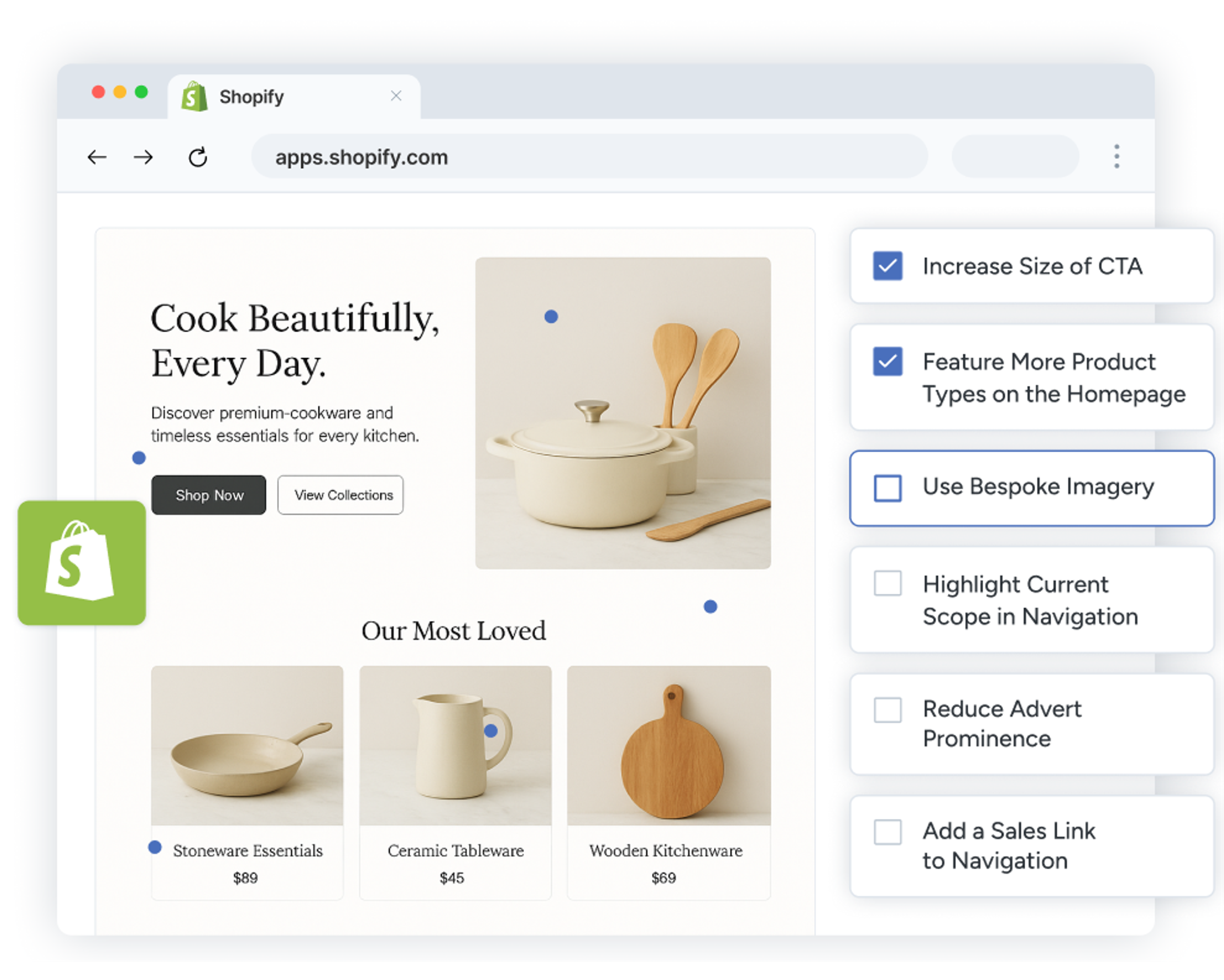 Ecommerce product category page UX example for Shopify