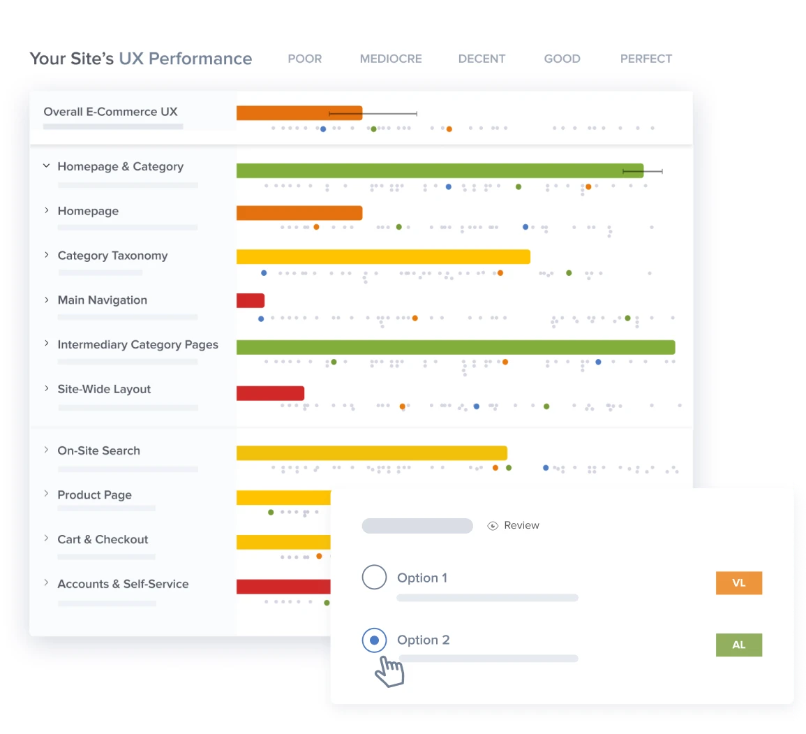 UX research example explaining product page usability issues