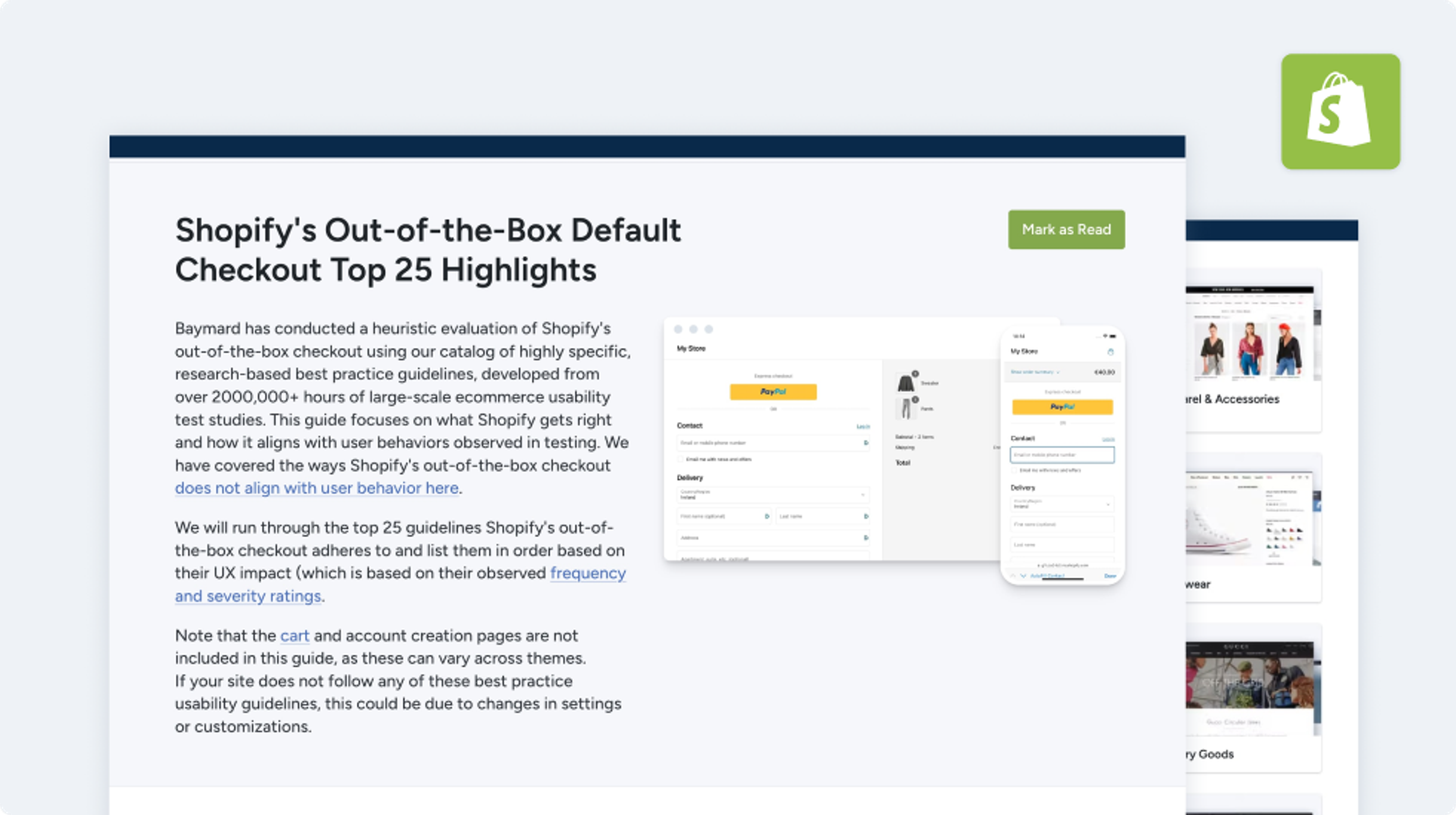 Ecommerce homepage UX example from Shopify store