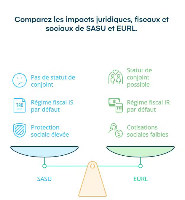 SASU vs EURL sur les impacts juridiques, fiscaux et sociaux