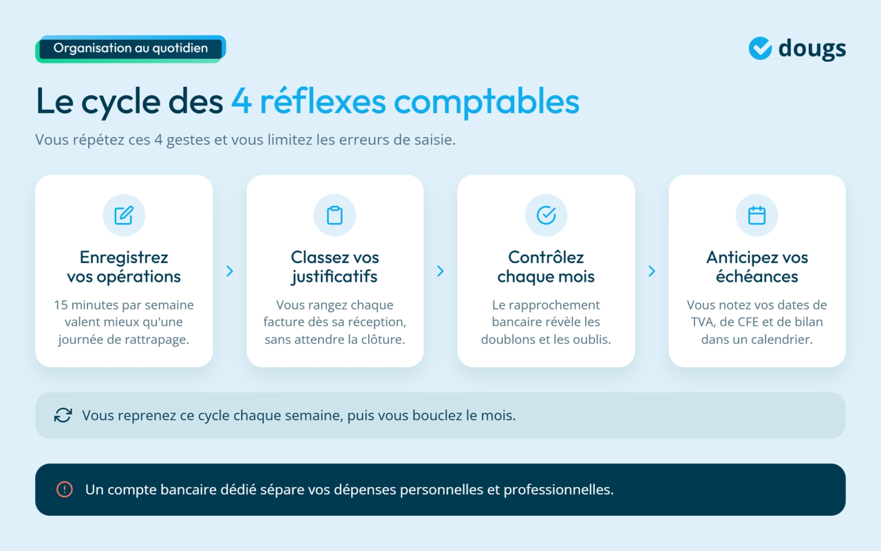 Infographie - Les 4 reflexes comptables