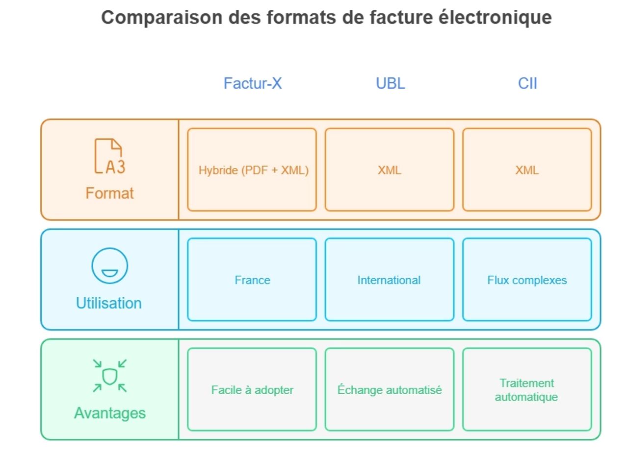 infographie comparaison des formats de facture électronique