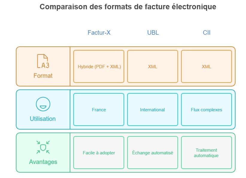 infographie comparaison des formats de facture électronique