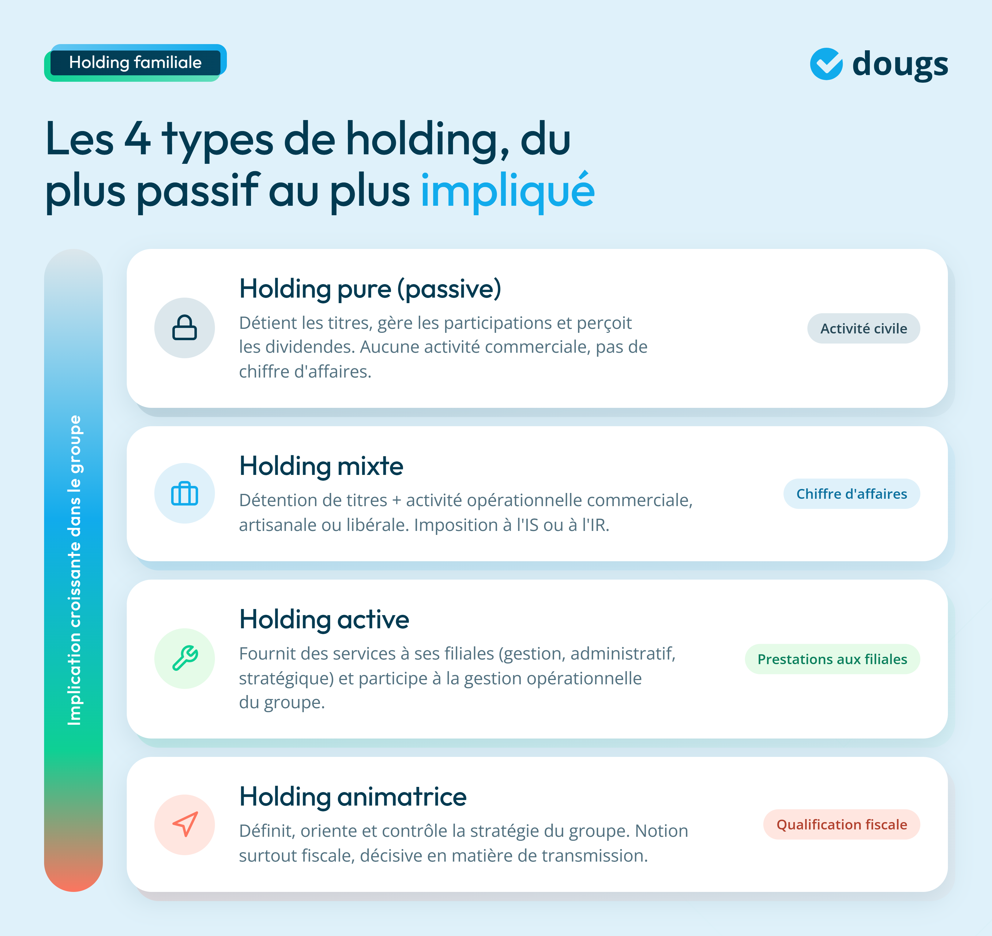 infographie sur les types de holding